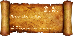 Mayersberg Uzor névjegykártya